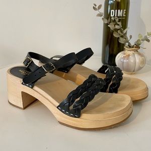 Black Swedish Hasbeen Tanja Sandal Clog